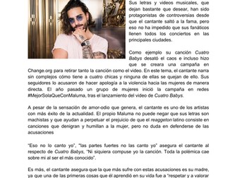 Reading: Maluma se defiende de las acusaciones machistas