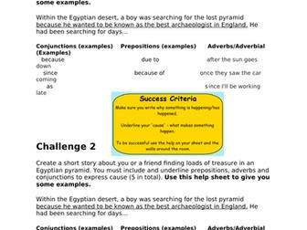 English - Express Cause using Adverbs, Prepositions and Conjunctions (Year 4)