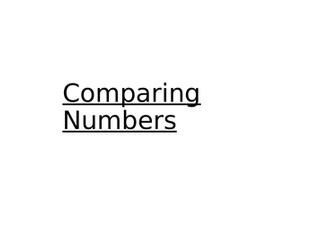 Place Value - Comparing Numbers