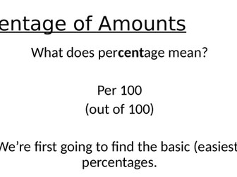 Percentages of Amounts