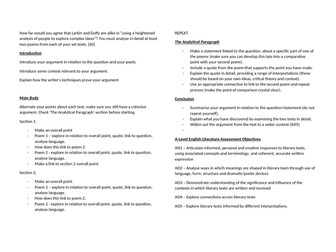 Duffy and Larkin essay writing structure.