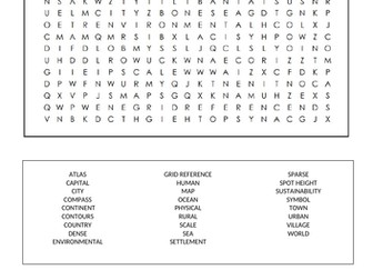 Geography Skills Keyword - Word Search
