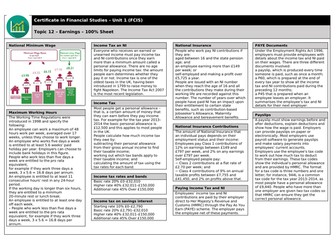 LIBF CeFS Unit 1 Revision Notes