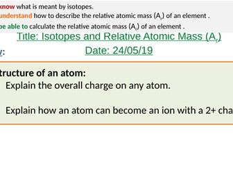 Isotopes and relative atomic mass