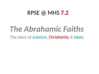 The Abrahamic Faiths - KS3 unit of work.