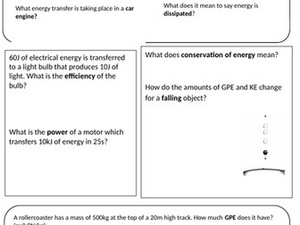 Physics 10 minutes on..... energy transfers