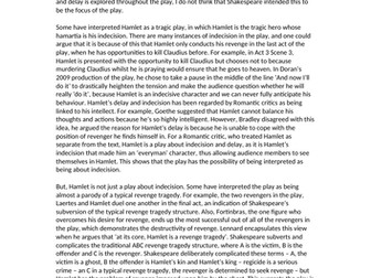 A* Sample Hamlet Essay