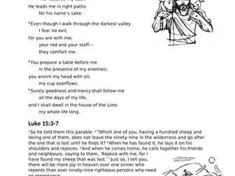 UKS2 RE unit I AM SAYINGS of Jesus