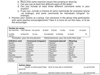 KS2 French worksheets - parts of the body