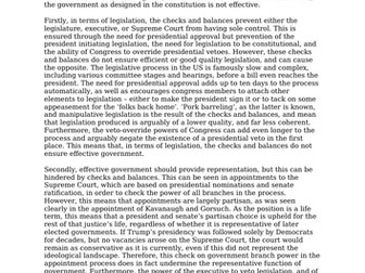 Edexcel - Politics: US Constitution - Checks and Balances Model Essays