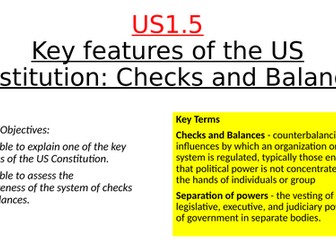 Edexcel - Politics: US Constitution - Checks and Balances