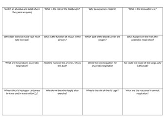 8C Breathing and respiration: Revision lesson