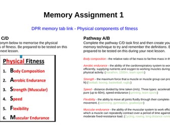 BTEC Sport Memory Assignments/Tasks