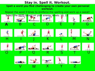 Home Learning - Spell it PE workout