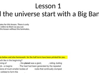 Earth Story lessons 1 and 2 The Big Bang Theory and Evolution lessons