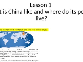 Two China vs India lessons- The Physical Geography of China and China Population distrubution