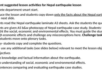 Bundle of KS3 Tectonic hazards lessons and assessment tasks