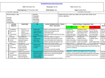 Year 6 Information Text Literacy Unit