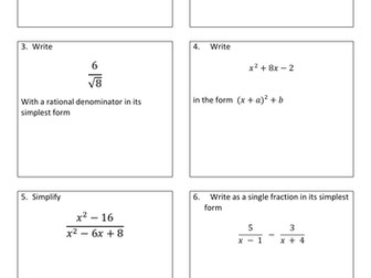 National 5 Non Calculator Revision