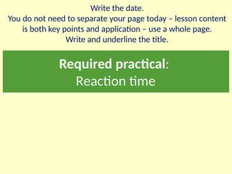 AQA. GCSE. Biology. Homeostasis. 3. Reaction time required practical.