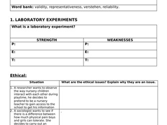 AQA Sociology Theory & Methods - Quantitative Research Methods