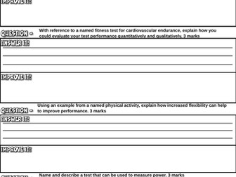 AQA GCSE PE short exam question -Fitness