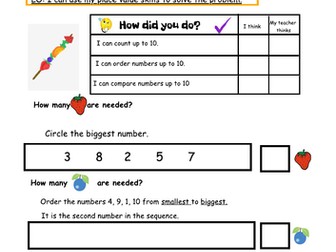 The Hungry Caterpillar maths place value problem solving reception and year 1 level