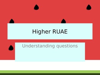 Close Reading/RUAE Higher/GCSE/A-Level Understanding Questions