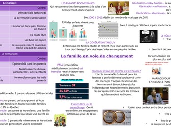 AQA a level french: la famille mindmap