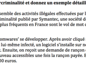 Comment on traite les criminels- Possible Qs and Model Answers- A Level French