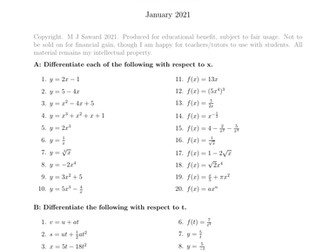 AS Level Differentiation: Many Derivatives!