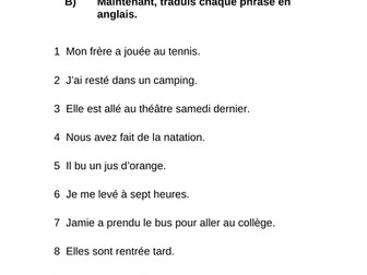 GCSE French Perfect Tense - Find the errors