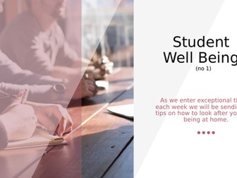 Well Being Weekly - a guide for students