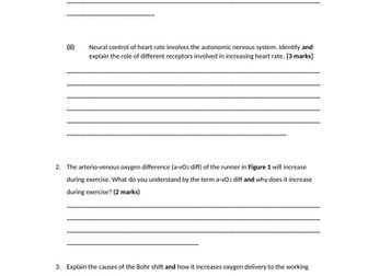 AQA  ALevel PE Cardiovascular system Questions & Mark scheme