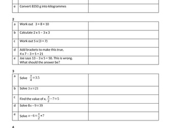 1 - Mark Question Practice for Edexcel Foundation.