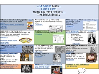 KS2 British Empire Homework Project