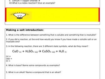 Required Practical - making a salt