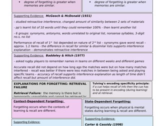 Memory - Explanations for Forgetting