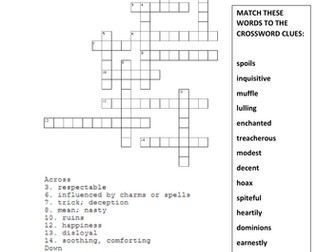 THE LION THE WITCH AND THE WARDROBE CROSSWORD