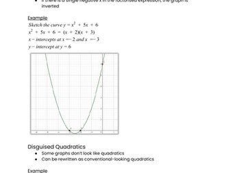 OCR MEI Mathematics: Year 1 (AS) Pure - Quadratic Functions Cheat Sheet