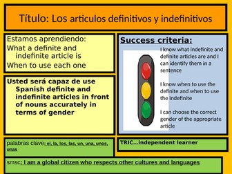 Articles (definite and indefinite) in Spanish