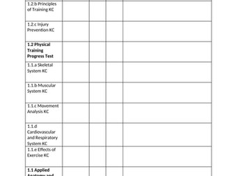 GCSE PE Tracker