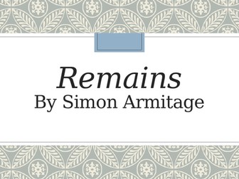 Lesson on 'Remains' by Simon Armitage