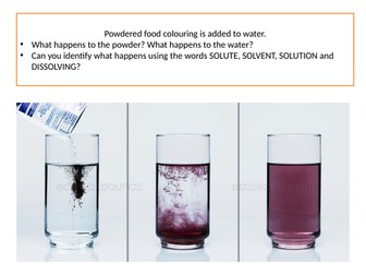 Solubility and solutions KS3 powerpoint lesson