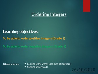 Ordering Integers (Differentiated)