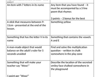 Scavenger Hunt/Orienteering/OAA ideas