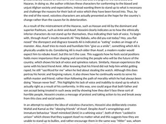 Essay on The Kite Runner - Voiceless Characters
