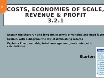 New OCR 2021 (ALL PPTS) A - Level Economics A2 Micro - Costs and Economies of Scale (Chapter 11)
