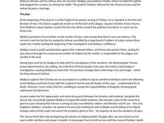 A* Sophocles' 'Oedipus Rex' Plot Summary