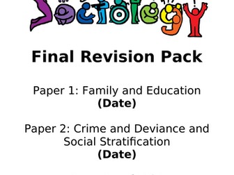 Sociology revision booklet